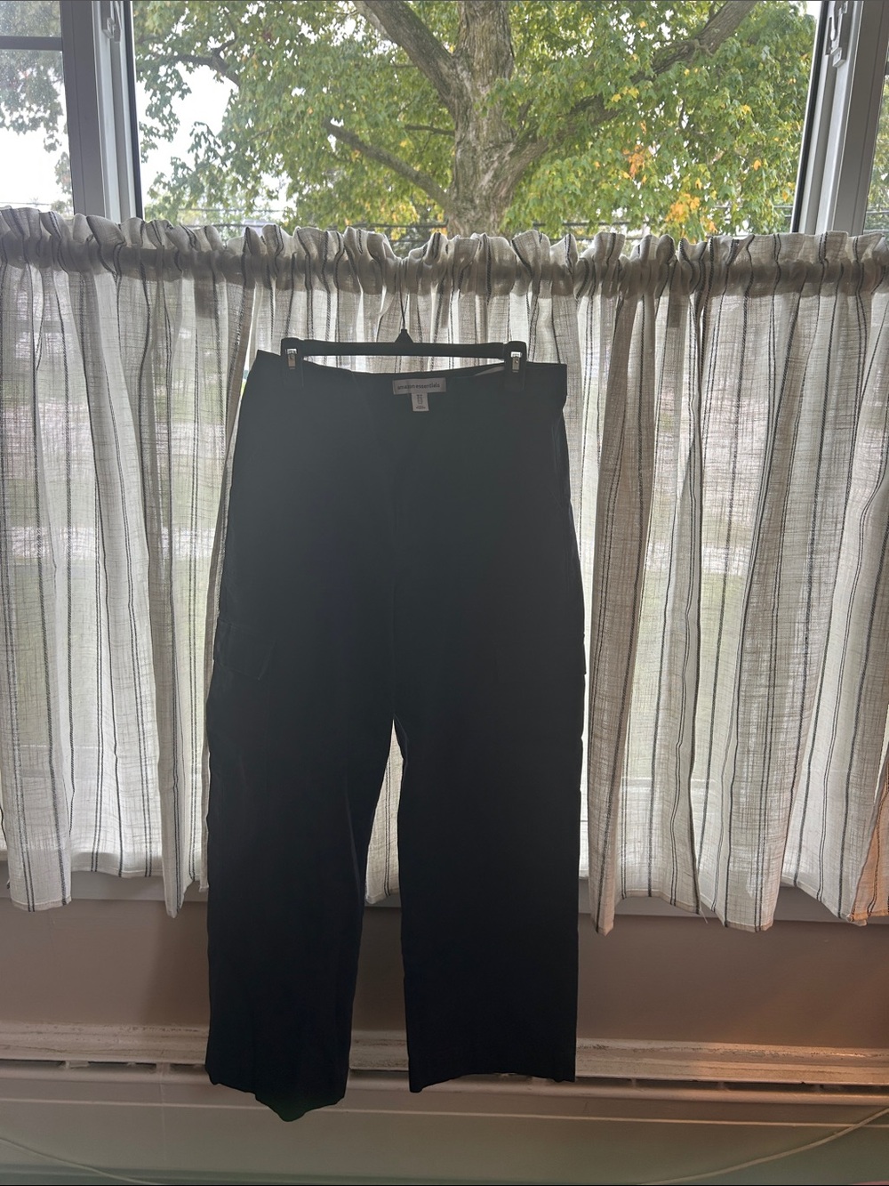Black Women’s Navy Cargo Casual Straight-Leg Pants